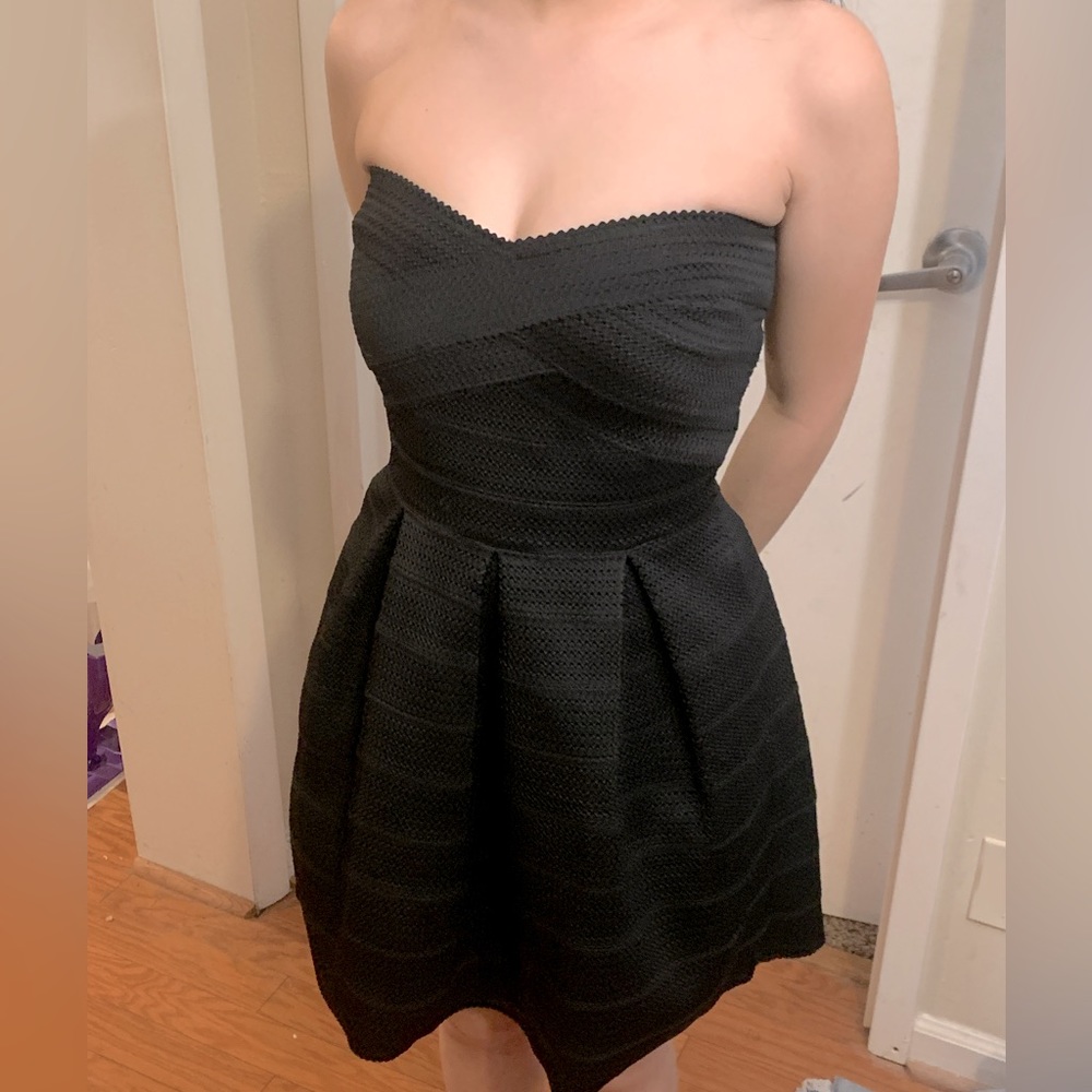 Express Black Strapless Dress